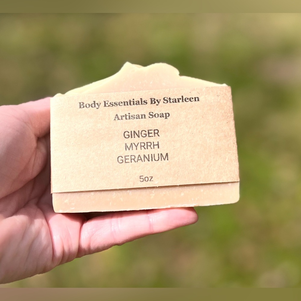 Hand Crafted - Ginger | Myrrh | Geranium Essential Oil Blend ~ Artisan Soap